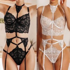 Set slip reggiseno sexy donna lingerie pizzo babydoll hot lingerie erotica intimo