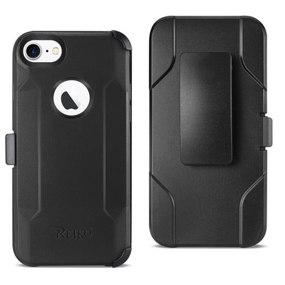 [Pack Of 2] Reiko iPhone 7/8/SE2 3-In-1 Hybrid Heavy Duty Holster Combo Case ...