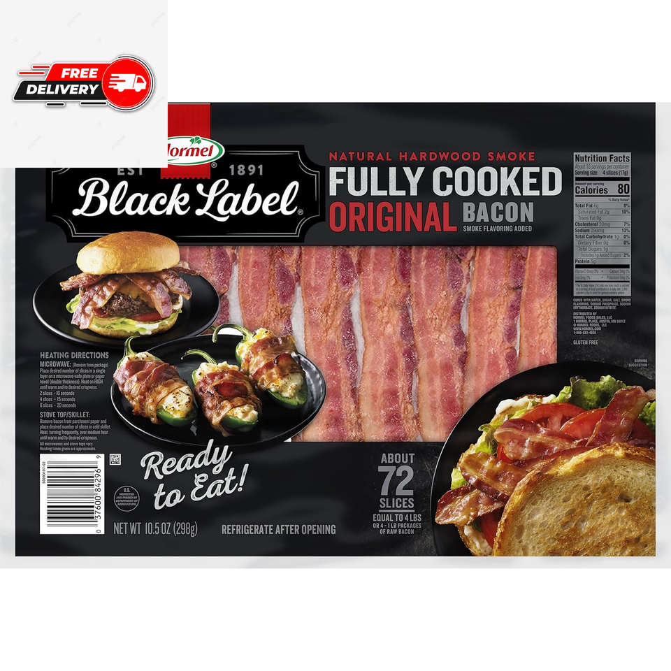 Black Label Fully Cooked Bacon,10.5 Ounce (Pack of 1) eBay