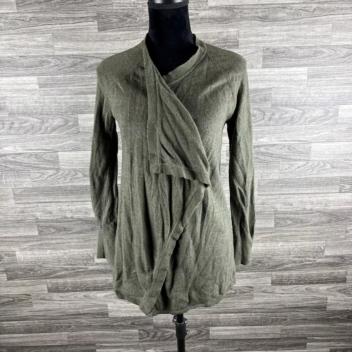 ANN TAYLOR LOFT Pullover Green Wool Blend Knit Wrap Sweater