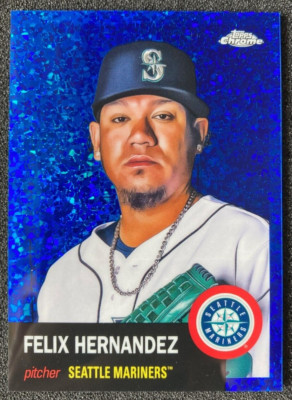 2022 Topps Chrome Platinum Anniversary #287 Felix Hernandez BLUE Diamond 66/199