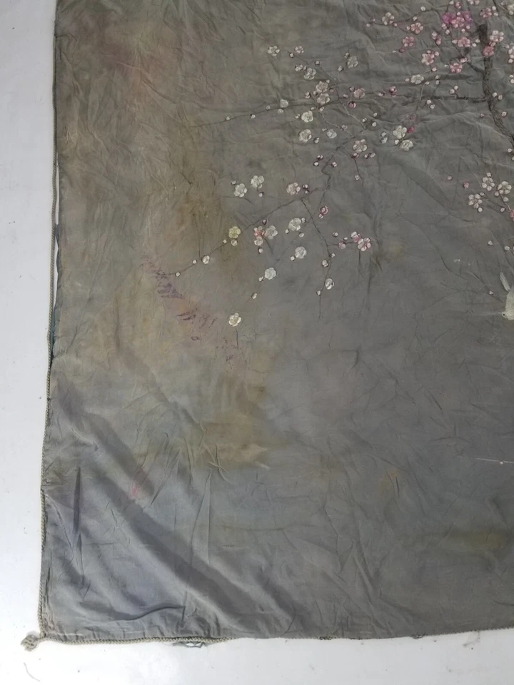 Antique Japanese Silk Hand Embroidered Panel 224x173cm - Image 3 of 4