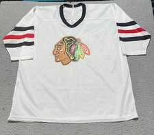 Chicago Blackhawks Jersey Shirt Vintage Maska CCM Mens XL White Made in Canada