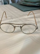 Antique Vintage Silvertone Prescription Glasses W/ Original Box  Cloth