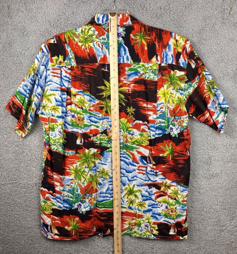 NWT Roundy Bay Hawaiian Shirt Men's L 100% Rayon Beach Coastal Summer Colorful - Picture 3 of 7