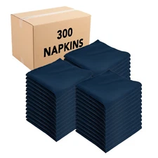 Case of 300 Poly-Spun Cloth Dinner Napkins, 20 x 20, Colors, For Weddings, Party