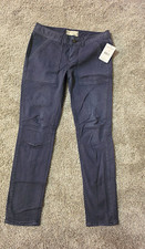 Free People Women's Gray Cotton Twill Straight-Leg Cargo Pants Size 28