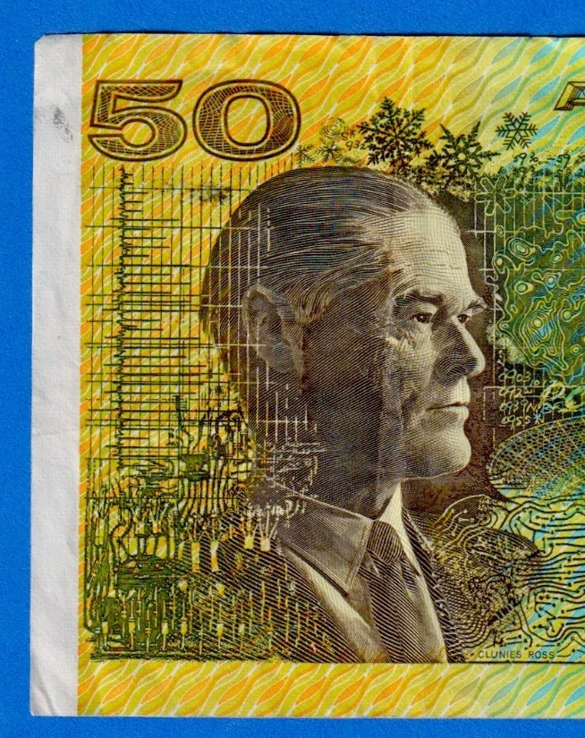 Australia $50 1973-1994 P-47g Fraser & Higgins Circulated Note WAX 217598 - Image 4 of 4