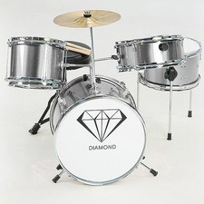 Kids Drum Kit, 4pc Silver - Diamond
