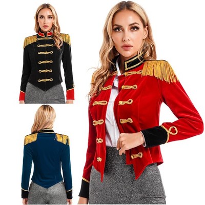 Damen Zirkus Retro Renaissancede Leistung Jacke Balzer Kostüm Uniforms Showman
