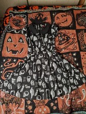 Hell Bunny Skeleton Bones Dress size XS Deadstock Puff Sleeve Peter Pan Collar