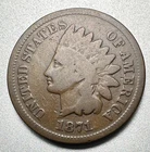1871  INDIAN CENT   GOOD    KEY DATE  #1184