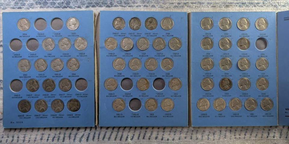 Whitman Coin Album, Jefferson Nickels 1938 - 1961, 55 Coins, Silver War Nickels - Image 2 of 4