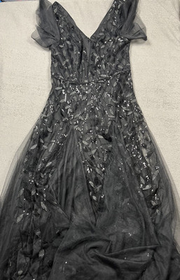 Ever Pretty Dress Womens Large (Size 8) Black Leaf Sequin Maxi Bridesmaid