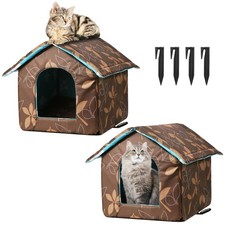 2Pcs Cat House For Outdoor Cats, Weatherproof Outdoor Cat Houses For Feral Cats