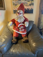 Extra Large Vintage Santa Clause 42 X 24 1940 s-50 Rubber Face Chimney Soot