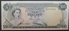 (1974) Bahamas 10 Dollars P38b K053891.