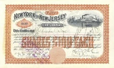 New York and New Jersey Ferry Co. - Brown Issued to Lehman Brothers - 1896 dat