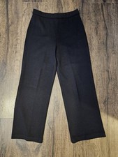 St. John Collection Black Santana Knit Pull On Wide Leg Pants Size 6