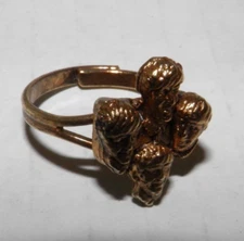 Vintage Beatles Fan Club Goldtone Ring One Size Adjustable Fab Four 1960's VGUC