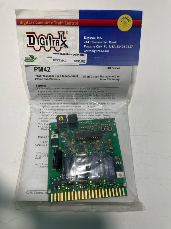 Digitrax PM42 Quad Power Manager DCC Power District Circuit Breaker Auto Reverse