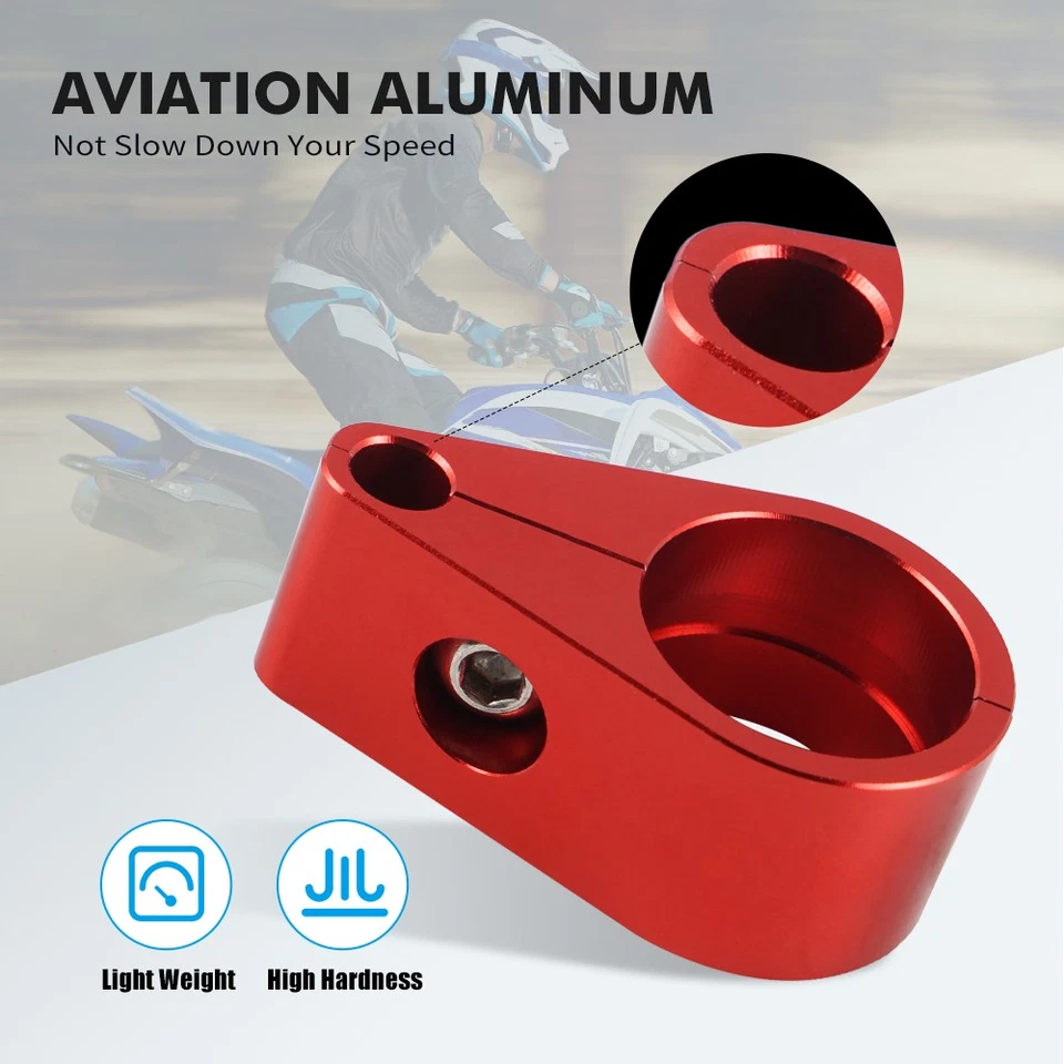 For Honda TRX 450 ER / R Aluminum Brake Line Hose Clamps Bracket 2006-2014 Red - Image 4 of 4