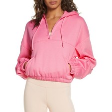 AloYoga Stadium Half Zip Hoodie In Macaron Pink- Size M