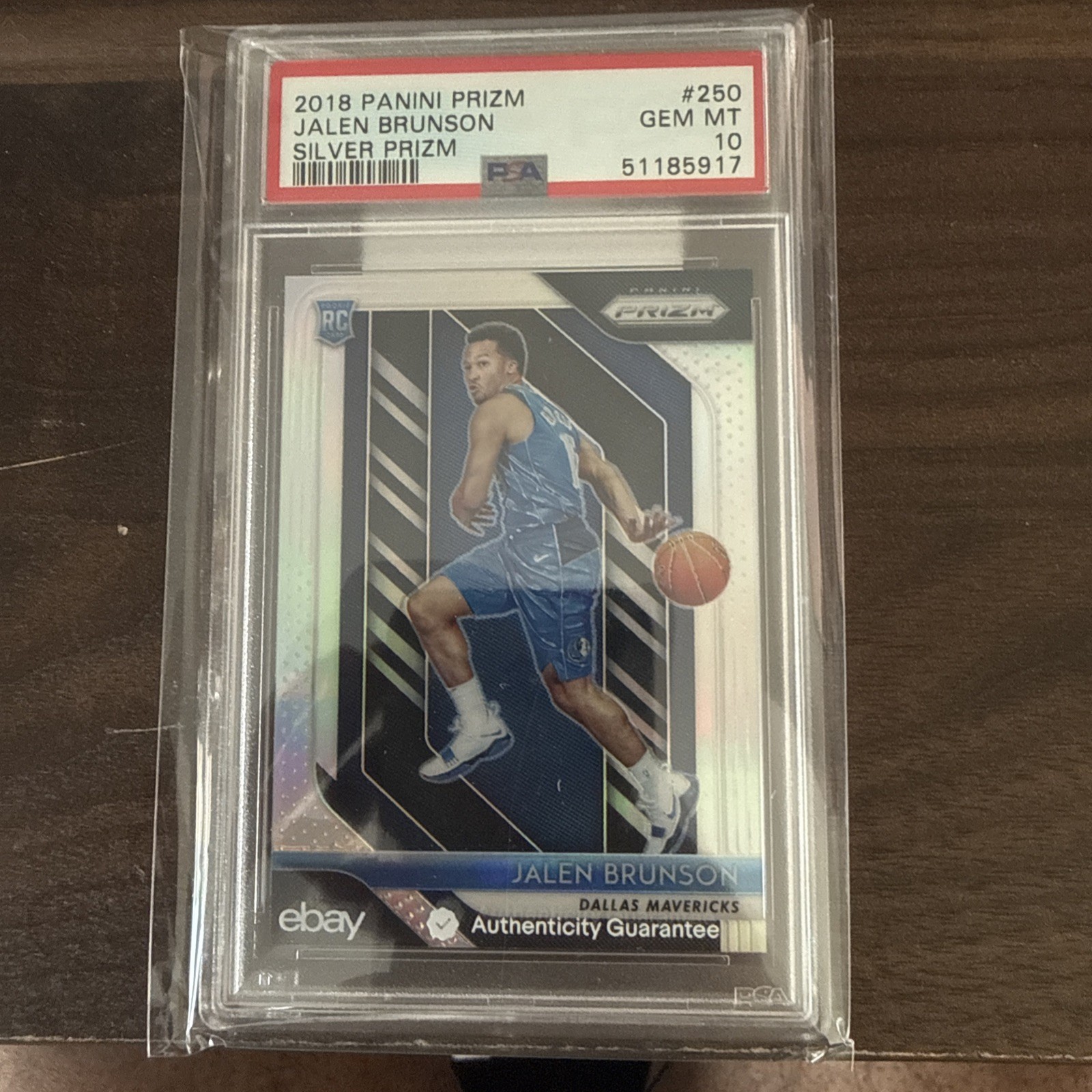 2018-19 Panini Prizm Jalen Brunson RC Prizm Silver Rookie #250 Mavericks PSA 10