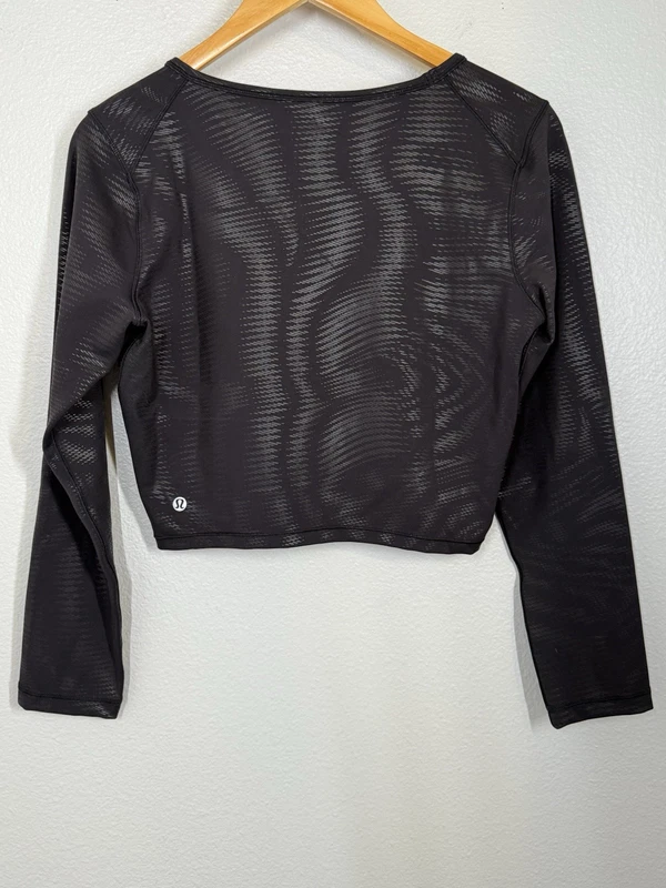 lululemon wunder train cropped long sleeve shapeshifter foil shirt