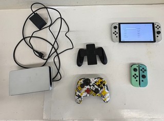 Nintendo Switch OLED White Console w/ Dock Pro Controller Mint Green Joy Con