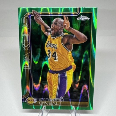 2026 NBA Topps Chrome Update Shaquille O’Neal Green RayWave /99 LA LAKERS 🔥