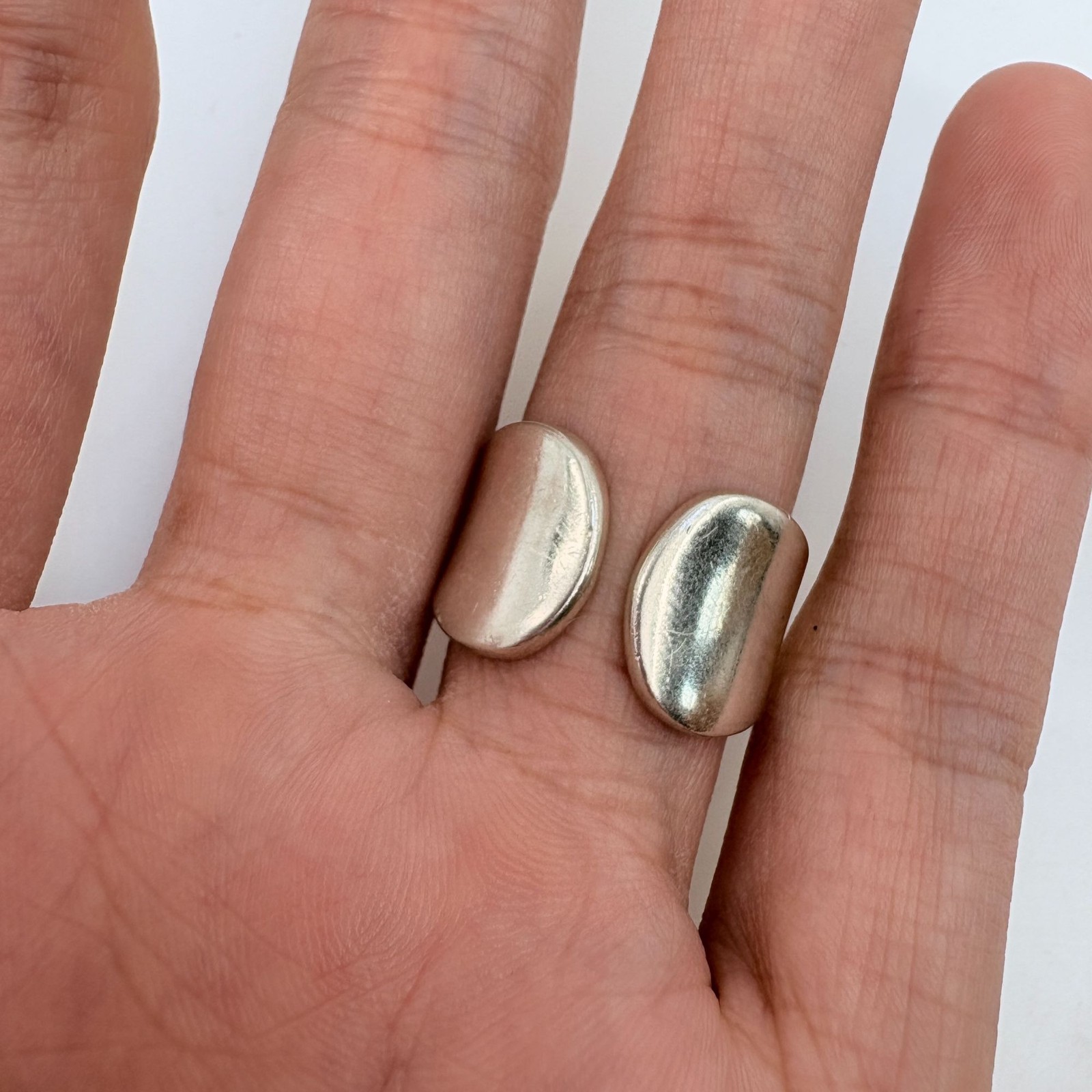 VTG Solid Sterling Silver 925 Rounded Wide Open T… - image 6