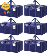 6 Pack Extra Heavy Duty Large Moving Bags with Strong Zipper Comfortable Handle