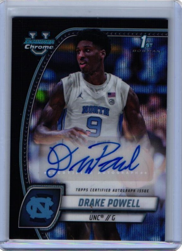2024-25 Bowman University Chrome 1st Bowman - Black Wave Auto Drake Powell