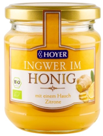 Ingwer im Honig, 250 g Hoyer Honig mit Ingwer und Zitrone