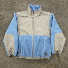 The North Face Fleece Jacket Girls Small Blue  Gray Zip Up Embroidered Logo