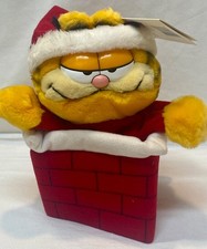 Vintage 1982 Dakin Garfield long fuzzy hair hand puppet plush stuffed animal