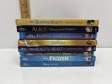 Disney Princess Blu-ray Lot Frozen Brave Bamb...