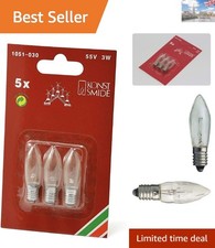 3-Watt Clear E10 Incandescent Bulbs - Waterproof Replacement for Holiday Lights