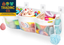 Bath Toy Organizer 3 Compartment Bath Toy Storage Bag Shower Caddy Quick Access