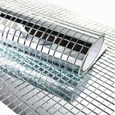 Self Adhesive Real Glass Silver Mirrors Mosaic Tiles Sticker for Craft Square...