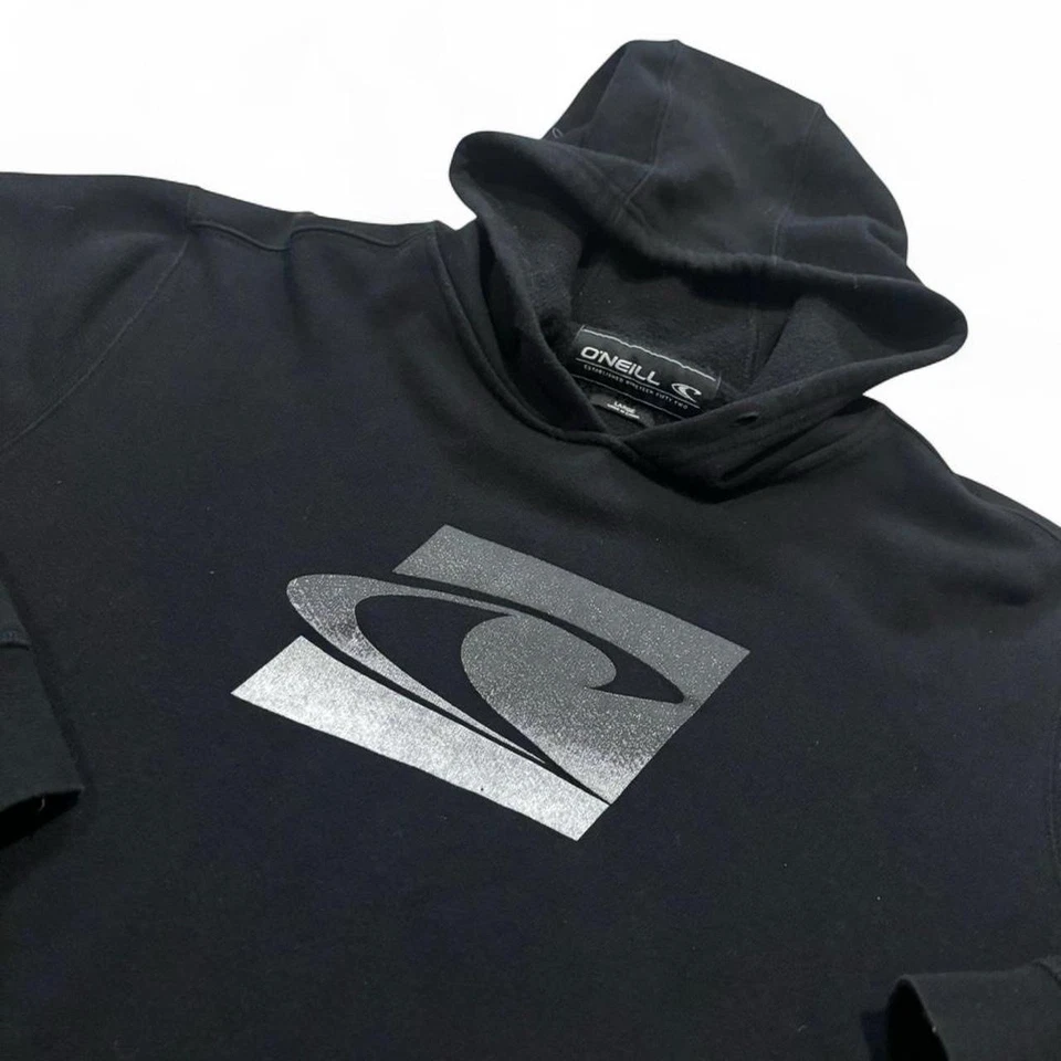 O’Neill Surfwear Y2K 2000s Raro Negro Sudadera con Capucha Sudadera Patinador Grunge Talla Grande Foto 2 de 4