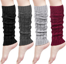 Women's Leg Warmers Winter Warm Knit Long Boot Socks Slouch Knee High