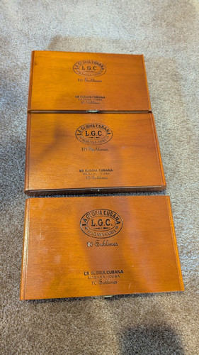 Lot of 3 La Gloria Cubana Empty Wooden Cigar Box