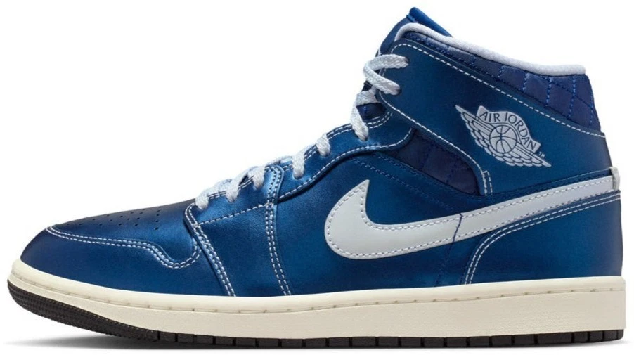 Jordan 1 Mid Quilted Metallic Blue W