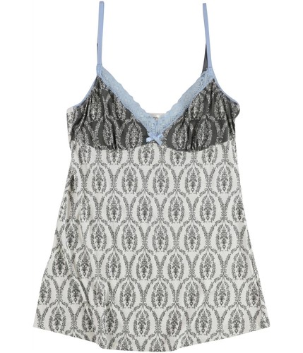 P.J. Salvage Womens Wreath Pattern Pajama Sleep Cami Tank Top, Off-White, Small