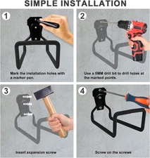 Garden Hose Holder - 2 Pack Heavy Duty Metal Hanger Wall Mount, 7.3 Inch Wate...