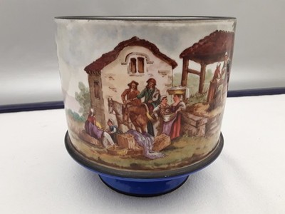 [111] orig franz. Blumentopf 18,2 cm Creil-Montereau-steingut ? Leboeuf & Millet