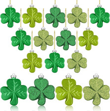 24 Pcs 2.36 Inch St. Patrick's Day Shamrock Ornaments for Tree and Decor