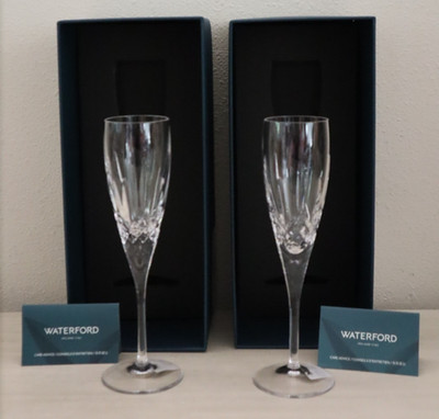 Waterford Lismore 1058163 Nouveau Champagne Flute Glass 5.5 oz Set of 2 BNIB
